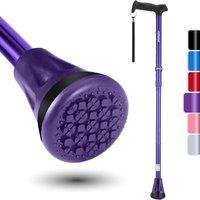 Rehand All-Terrain Collapsible Walking Stick for Men and Women, Pivoting Tip and Robust Mobility Aid, Adjustable Cane for Seniors and Women