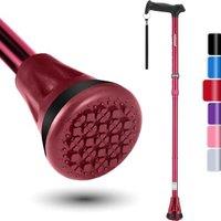 Rehand All-Terrain Collapsible Walking Stick for Men and Women, Pivoting Tip and Robust Mobility Aid, Adjustable Cane for Seniors and Women