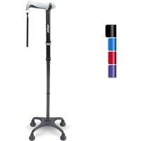 Rehand Quad Cane, Walking Cane with Ergonomic Handle Ever and Graceful 4-Pronged Base for Extra Stability, Adjustable Walking Sticks for Right or Left