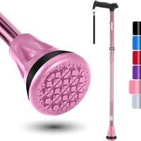 Rehand All-Terrain Collapsible Walking Stick for Men and Women, Pivoting Tip and Robust Mobility Aid, Adjustable Cane for Seniors and Women