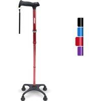 Rehand Quad Cane, Walking Cane with Ergonomic Handle Ever and Graceful 4-Pronged Base for Extra Stability, Adjustable Walking Sticks for Right or Left