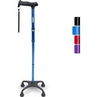Rehand Quad Cane, Walking Cane with Ergonomic Handle Ever and Graceful 4-Pronged Base for Extra Stability, Adjustable Walking Sticks for Right or Left