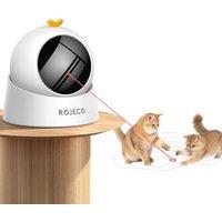ROJECO Interactive Cat Toy, Rechargeable Automatic Cat Toy with 1000mAh Battery, 360 Magnetic Base, Random Motion Track, Run Quiet, Auto Sleep & 3 S