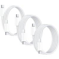 Rocoren USB C to USB C Charger Cable [3-Pack 2M+2M+1M] PD3.0 QC4.0 60W (3A) Fast Charging for iPhone 17 Pro, iPhone 16, iPhone 15, iPad Pro, Samsung G