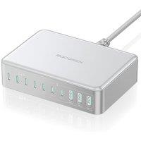 Rocoren 480W GaN USB C Charger, 10-Port PD100W QC4.0 PPS 4-Laptop Charger Station with 1.5m UK Extension Cord Compatible with MacBook, HP, iPad, iPhon