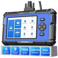 TOPDON AD600S-A Car Diagnostic Tool, 9 Reset Services,4 Systems Car Diagnostics Tool with Oil/ABS/SAS/TPMS/BMS/DPF/ETS/Brake/Injector Coding...Free Up