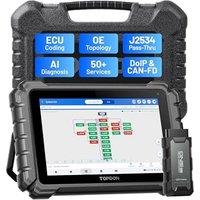 TOPDON ONE 10.1 Bidirectional Car Diagnostic Tool, J2534 Pass-Thru, ECU Coding & Over 50 Services, Full System OBD2 Scanner with TopFix AI, OE Topolo