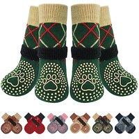 BEAUTYZOO Anti Slip Dog Socks for Hardwood Floors,Dog Shoes for Hot/Cold Pavement, Injury Prevent Licking for Small Medium Large Dogs,Traction Control