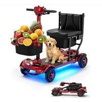 Ecomobi MS01F Folding Mobility Scooters for Adults and Seniors | Underglow Lights, 4 Ample Multi-Zone Storage, Foldable, 5mph, 12/24 miles Range, Airl