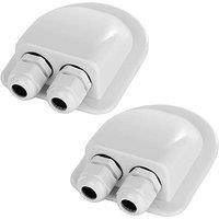 RESTMO IP68 Waterproof Solar Cable Entry Gland, White, 2 Pack | Weather Resistant, Dual Cable Entry Housing, For Solar Panels, RV, Caravan, Marine, Bo