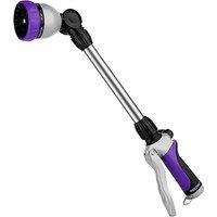 RESTMO Heavy Duty Metal Hose Wand, Watering Wand for Garden Hose | 180 Swivel Ratcheting Head, 16'' Hose Sprayer, 7 Spray Patterns, Flow Control, Id