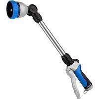RESTMO Metal Watering Wand, Heavy Duty Garden Hose Wand with 180 Swivel Ratcheting Head, 16'' Hose Nozzle Sprayer with 7 Spray Patterns and Flow Con