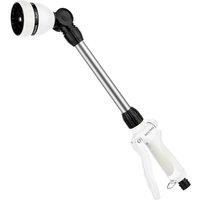 RESTMO Watering Lance for Garden Hose Hose Pipe Spray Gun | 48cm Watering Wand, 180 Adjustable Ratcheting Head 7 Spray Patterns, for Garden Sprayer