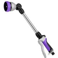 RESTMO Watering Lance for Garden Hose Hose Pipe Spray Gun | 48cm Watering Wand, 180 Adjustable Ratcheting Head 7 Spray Patterns, for Garden Sprayer