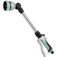 RESTMO Watering Lance for Garden Hose Hose Pipe Spray Gun | 48cm Watering Wand, 180 Adjustable Ratcheting Head 7 Spray Patterns, for Garden Sprayer