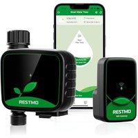 RESTMO WiFi Water Timer, Programmable Hose Timer | Irrigation Timer with Automatic/Manual/Rain Delay System for Drip Irrigation, Garden Sprinkler, Law
