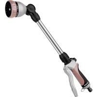 RESTMO Watering Lance for Garden Hose Hose Pipe Spray Gun | 48cm Watering Wand, 180 Adjustable Ratcheting Head 7 Spray Patterns, for Garden Sprayer