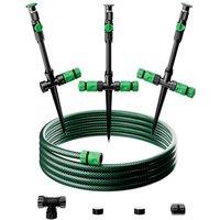 RESTMO Sprinklers for Lawns, Multi-Adjustable Lawn Sprinkler Set | Flexible Garden Sprinkler System with 10m(30ft) Garden Hose, Ideal for Plant and Fl