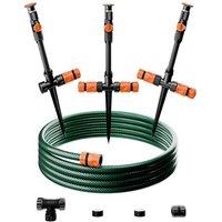 RESTMO Sprinklers for Lawns, Multi-Adjustable Lawn Sprinkler Set | Flexible Garden Sprinkler System with 10m(30ft) Garden Hose, Ideal for Plant and Fl