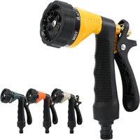 RESTMO Hose Pipe Spray Gun, Heavy Duty Metal Garden Hose Spray Gun | Hose Nozzle With Integrated Trigger Lock, 6 Spray Patterns, Rear Flow Control,for