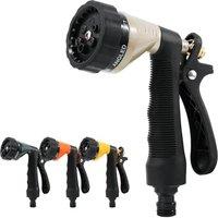 RESTMO Hose Pipe Spray Gun, Heavy Duty Metal Garden Hose Spray Gun | Hose Nozzle With Integrated Trigger Lock, 6 Spray Patterns, Rear Flow Control,for