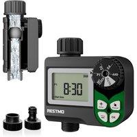 RESTMO Low Pressure Ball Valve Water Timer | Weekly Programmable Sprinkler Timer for Garden Hose with Ball Valve & Waterproof Screen, Rain Delay/Manua