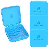 ARGOMAX Retainer Case, 4 Piece Braces Box, Blue Orthodontic Box (Suitable for Invisible Braces, Aligner Removal Tool, Chewies, Orthodontic Wax and Oth
