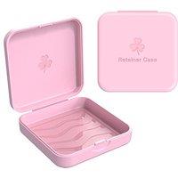 ARGOMAX Retainer Case, Aligner Case, 2 Piece Braces Box, Pink Orthodontic Box (Suitable for Invisible Braces, Aligner Removal Tool, Aligner Chewies, O