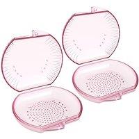 ARGOMAX Aligner Case, Retainer Case, Braces Box, 2 pcs Orthodontic Box (Pink). Pink-2