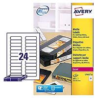 Avery L7665-25 Printable, Customisable Data Cartridge/Data Storage Labels, 24 Labels Per A4 Sheet, White
