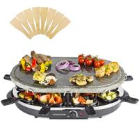 Andrew James 8 Person Raclette Grill with 8 Pans and Spatulas