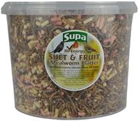 Supa Dried Mealworms, Hi-Energy Suet Pellets & Fruit Platter Mix for Wild Birds, 3 Litre Bucket, High Energy Protein Rich Treat, Attract More Wildlife To Your Garden