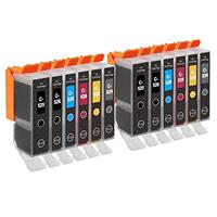 Go Inks Set of 12 Ink Cartridges to replace Canon PGI-525 & CLI-526 Compatible / non-OEM for PIXMA Printers (12 Pack)