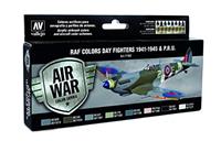 Vallejo"Model Air WWII RAF Day Fighters" Acrylic Paint Kit for Air Brush - Assorted Colours (Pack of 8),17 ml (Pack of 8)