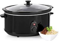 Andrew James 6.5L Slow Cooker, Removeable Easy Clean Ceramic Crock Pot Bowl, 3 Temperature Settings, Energy Efficient, Tempered Glass Lid, Cool Touch Handles & Non-Slip Feet