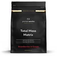 Protein Works - Total Mass Matrix Mass Gainer | High Calorie Protein Powder | Mass Building Protein Shake | Weight Gainer Protein Powder | 16 Servings | Strawberries 'n' Cream | 2kg