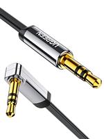UGREEN Aux Cable Right Angle 3.5mm to 3.5mm Audio Lead Stereo Headphone Mini Jack Male to Male Auxiliary Cord Flat 90 Compatible with Car iPhone iPad iPod TV PC Tablet Laptop MP3 Speaker