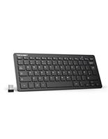 TECKNET 2.4G Wireless Keyboard, Small Keyboards with Media Hotkeys, Ultra Slim Compact Wireless Keyboard, 12-Month Battery Life, Compatible with PC, Desktop, Laptop, Smart TV - Silver