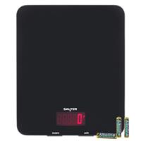 Salter 1036 BKSSDR Digital Kitchen Scale Cooking & Baking Scales for Food Weight, Stainless Steel Weighing Platform, 5KG Capacity, Tare Function, Large LCD Easy Read Display, Measure Liquids, Black