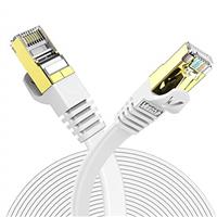 Veetop Flat Ethernet Cables 15m/49ft Cat7 High Speed 10Gbps RJ45 Cat 7 Networking Ethernet Cable with STP Copper Wires Shielded & Gold Plated Connector for Computer Laptop Router Patch Modem