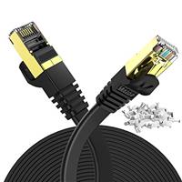 Veetop Flat Ethernet Cables 15m/49ft Cat7 High Speed 10Gbps RJ45 Cat 7 Networking Ethernet Cable with STP Copper Wires Shielded & Gold Plated Connector for Computer Laptop Router Patch Modem