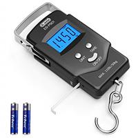 Dr.meter Luggage Scale (PS01), Fishing Scales Digital with Hanging Hook, Measuring Tape, Backlit LCD Display, Portable Suitcase Scales, 2 AAA Batteries Included, Fishing Gifts for Men
