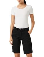 NOROZE Women's Stretch Cargo Shorts - Ladies Turned Hem Bengaline Casual Everyday Combat Pants Chino Capri Regular Fit Above The Knee Bermuda Summer Crops