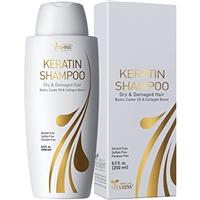 Vitamins Keratin Sulphate Free Shampoo - Biotin Collagen and Coconut Oil Protein Repair Treatment for All Hair Types, Coloured Dry & Damaged Hair - Frizz Control for Curly Wavy or Straight Locks