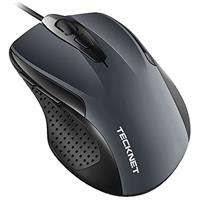 TECKNET USB Wired Mouse, 6400 DPI Mice 4 Adjustable DPI with 6-Button Corded Mouse, Optical Computer Mouse with Ergonomic Design for Laptop, Chromebook, PC, Desktop, Mac, Notebook