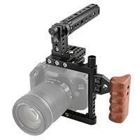 CAMVATE DSLR Camera Cage Top Handle Wood Grip for Canon Nikon Sony Panasonnic