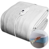 Dreamcatcher Electric Blanket Luxury Polyester, Electric Heated Blanket, Soft Fitted Underblanket Fully Fitted Mattress Cover with 3 Comfort settings, 2 x Controllers and Machine Washable