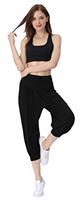 Hoerev Super Soft Modal Spandex Harem Yoga Pilates Pants Cropped Pants