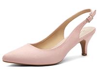 Greatonu Pointed Toe Sandals Slingback Kitten Heels Pointed Toe Pumps Ladies Shoes Heels Dressy Work Date Wedding Party