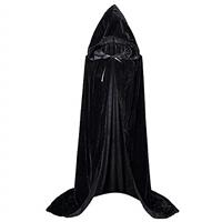 LA HAUTE Halloween Cloak Full Length Crushed Velvet Hooded C